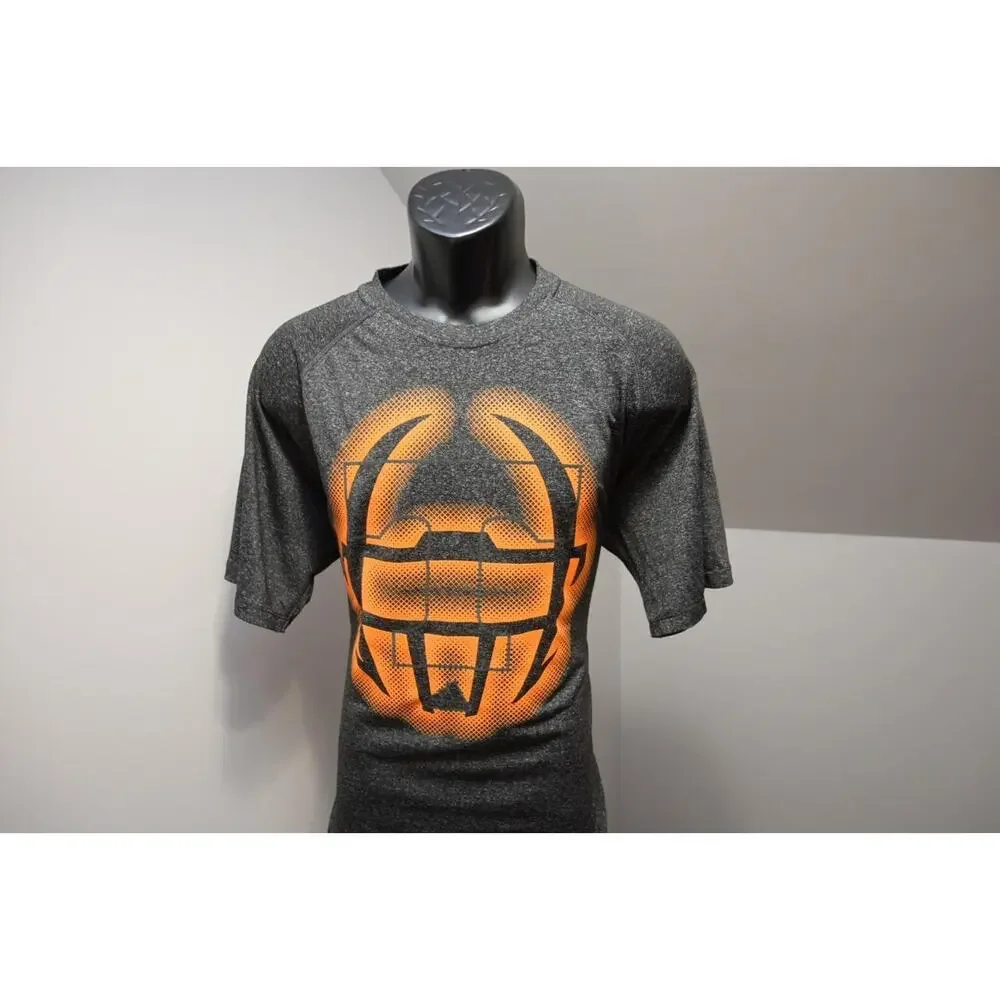 Adidas Gym Shirt ClimaLite Football‎ Gray Short Sleeve Athletic Mens Size Medium